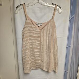 Corvia Womens Tank Top Large Cream Spaghetti Strap Sleeveless Shirt Fairy Beachy